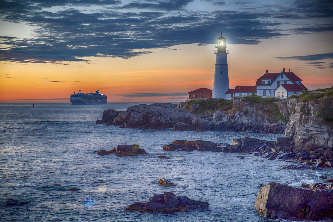 Rugged coastal shoreline with crashing waves